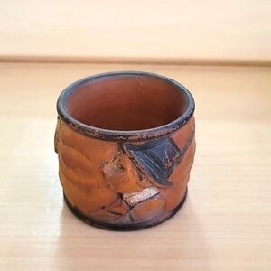 Handcarved Vintage Men Wood Napkin Ring
